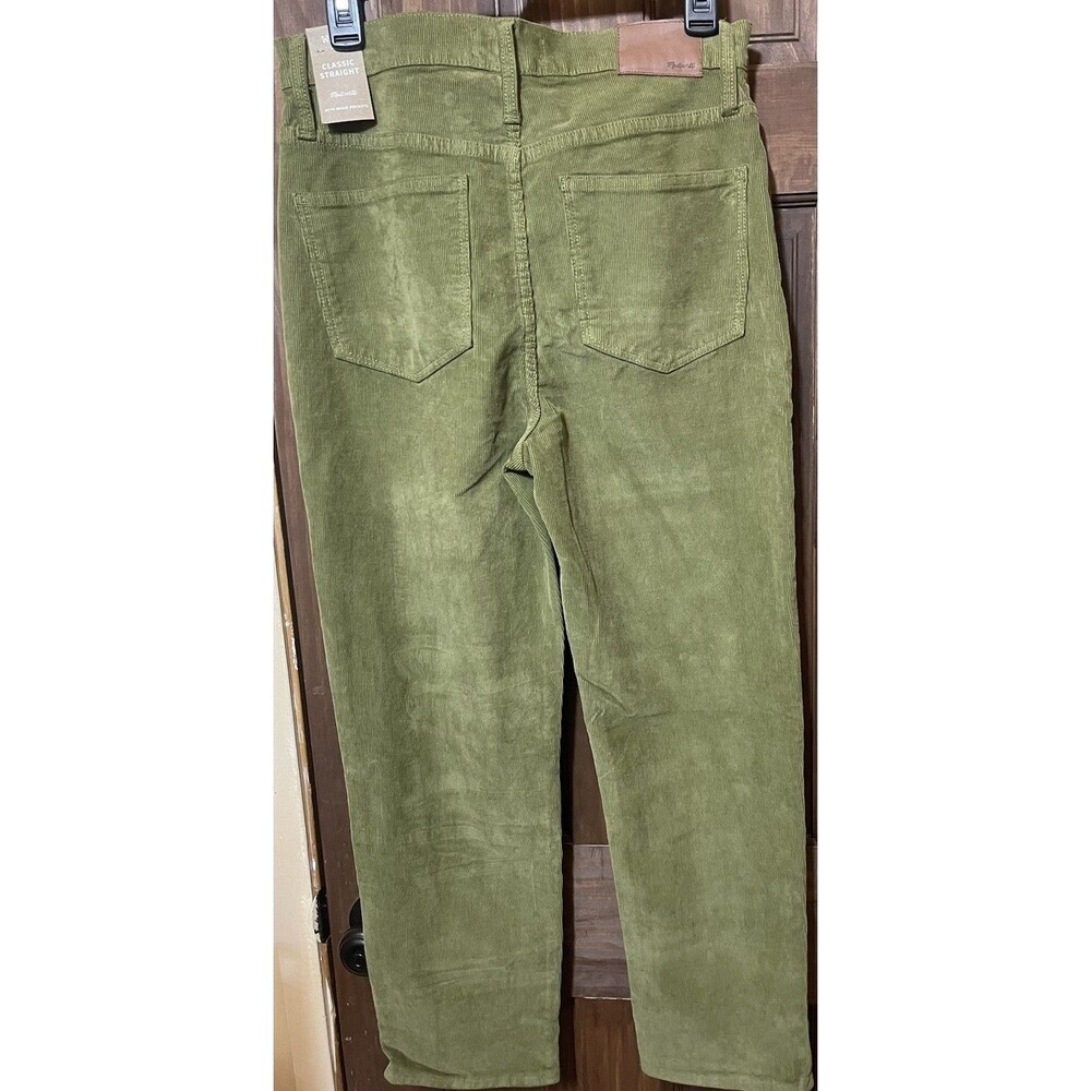Madewell Olive Corduroy Classic Straight Leg Jeans Waist 28 New With Tags! - Picture 2 of 5